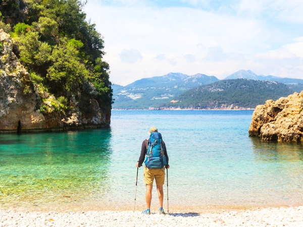 Man Hiking in the Lycian Way Turkey