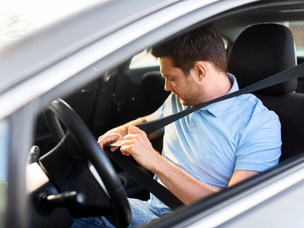 Man Wearing a Seatbelt