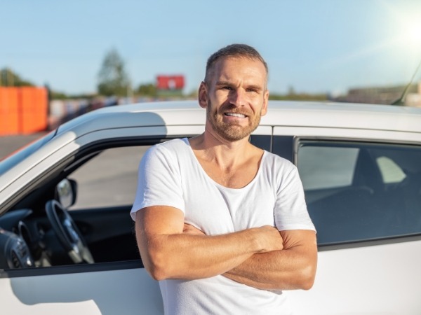 Man in Front of a Car