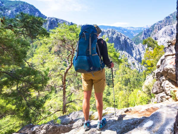 Man Hiking in the Lycian Way Turkey
